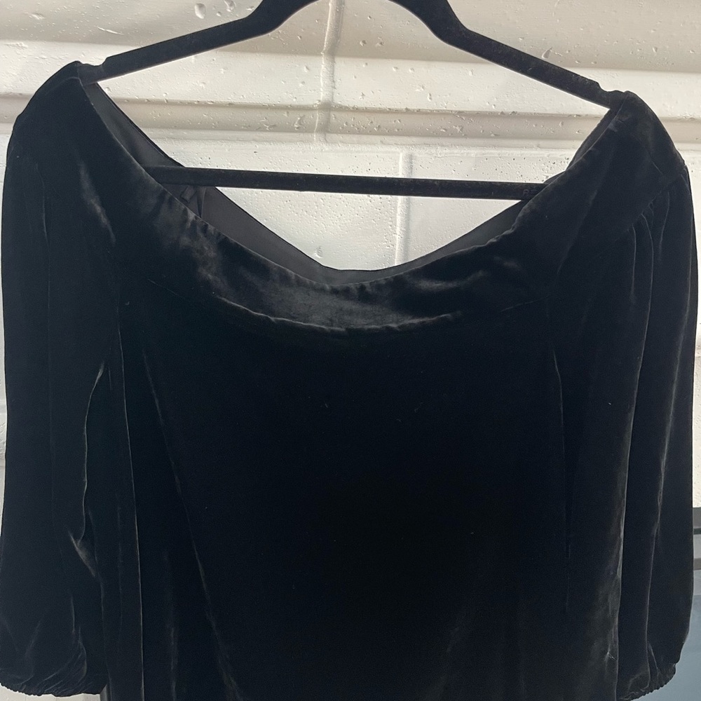 Tibi black velvet top size large